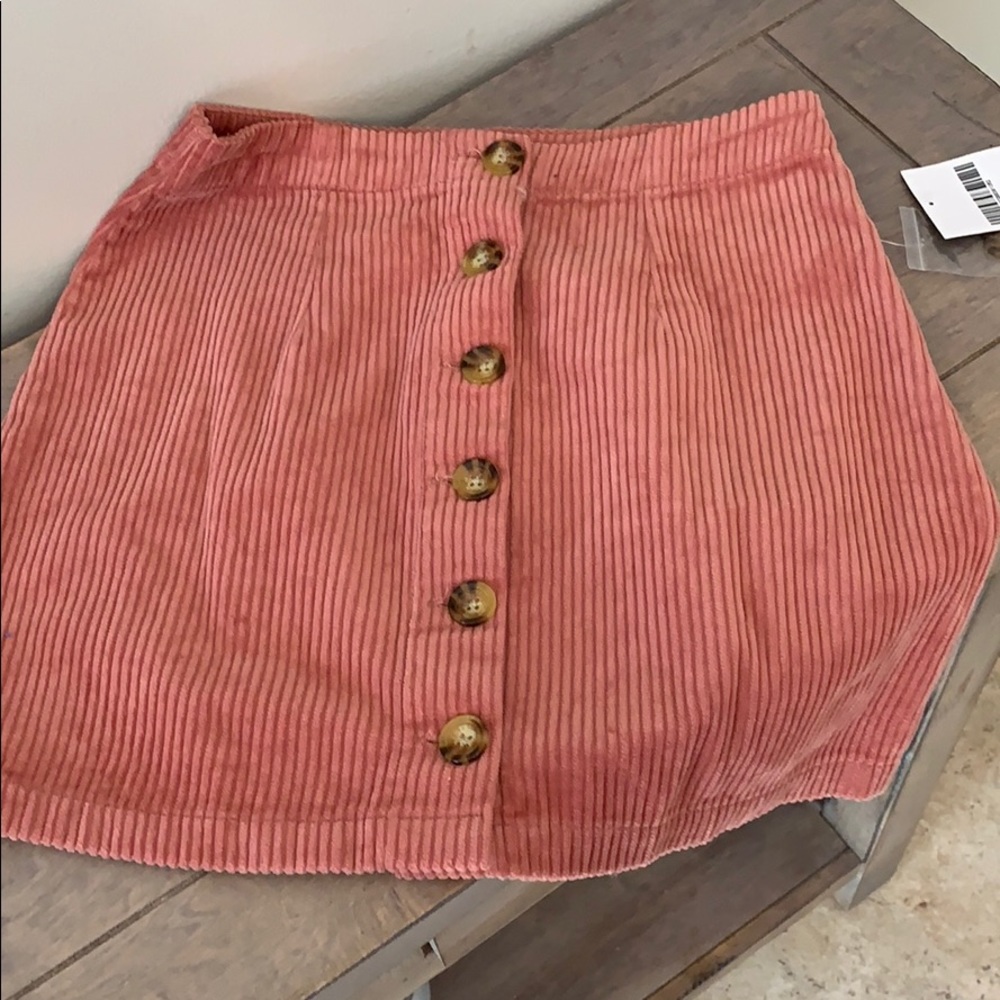 Pink corduroy skirt